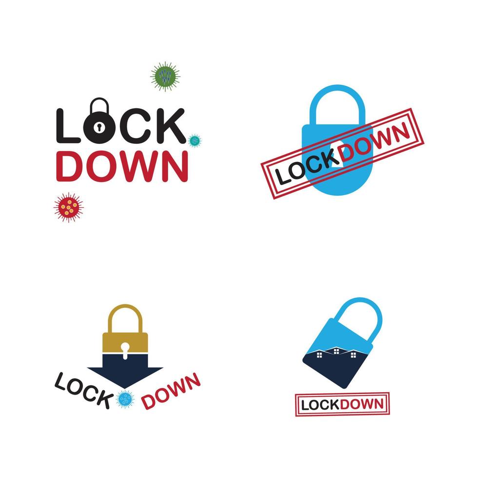 Lockdown-Logo-Vektor-Illustration-Design-Vorlage vektor