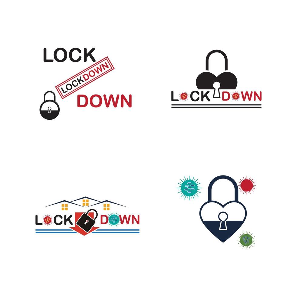 lockdown logotyp vektor illustration formgivningsmall