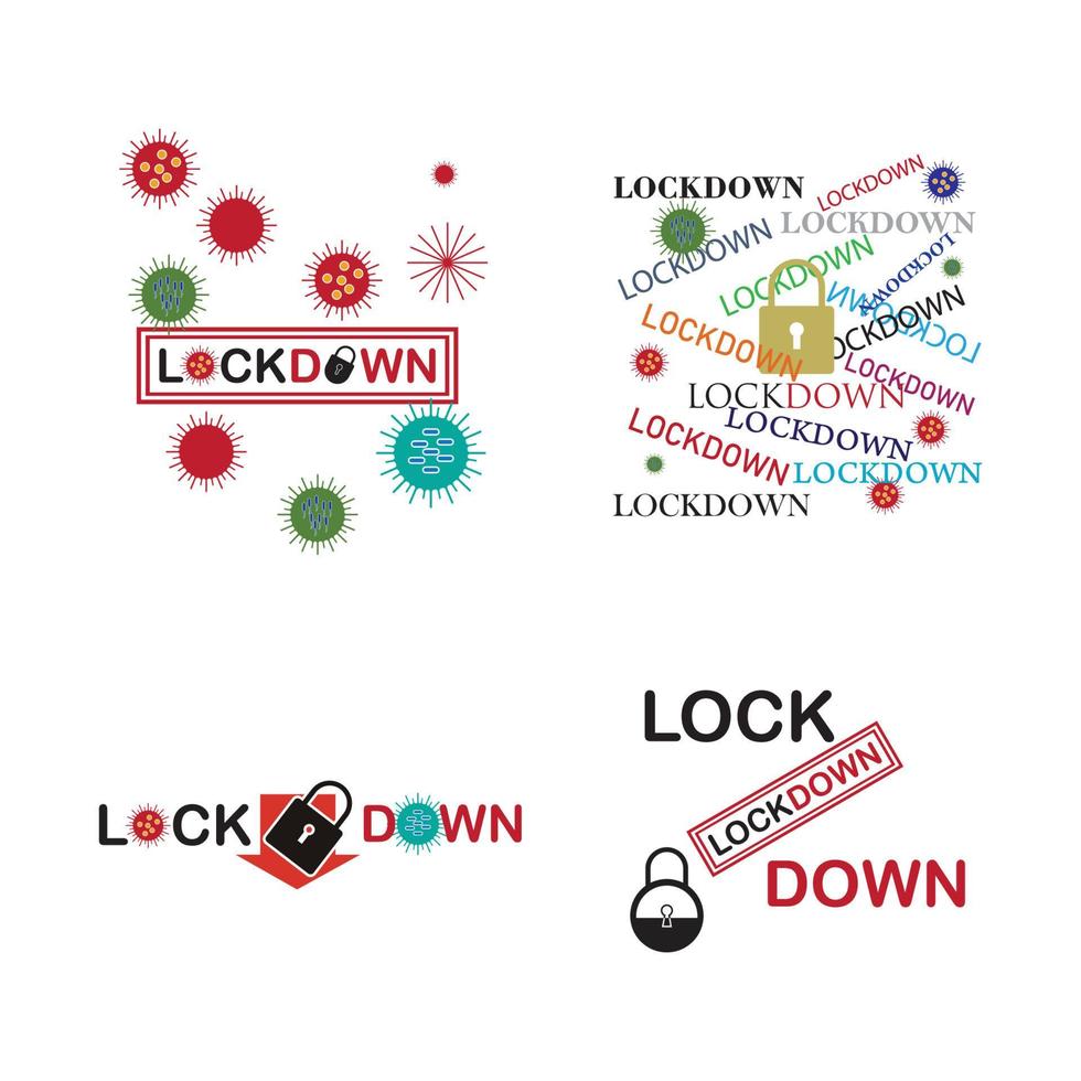 lockdown logotyp vektor illustration formgivningsmall