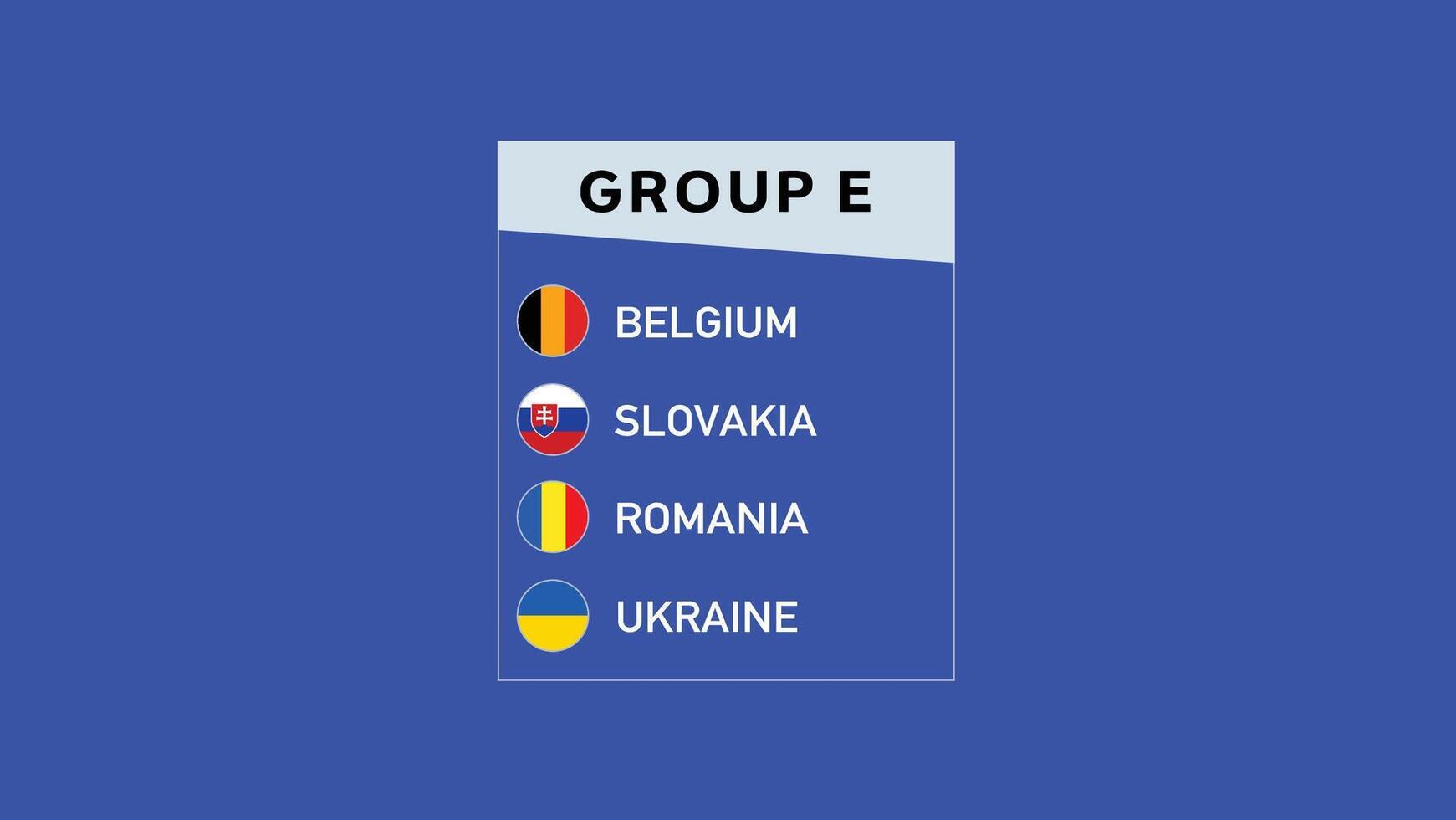europäisch Nationen 2024 Gruppe e Emblem abstrakt Design Teams Länder europäisch Fußball Symbol Logo Illustration vektor