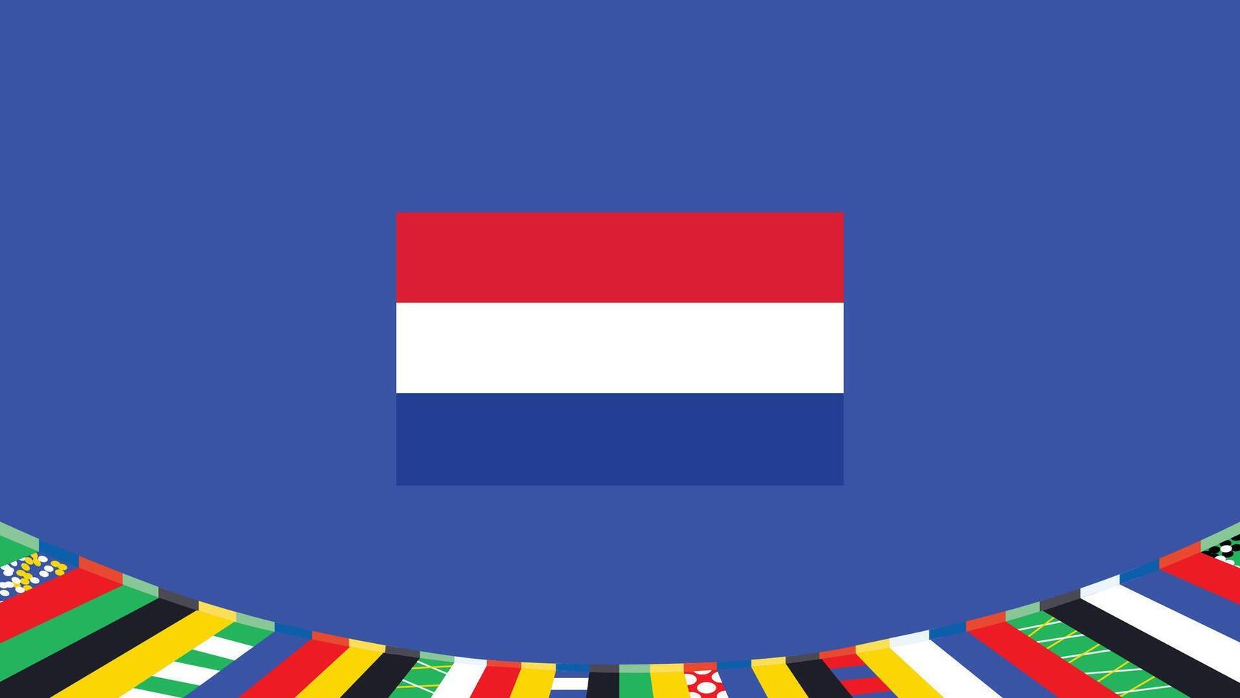 Niederlande Flagge Symbol europäisch Nationen 2024 Teams Länder europäisch Deutschland Fußball Logo Design Illustration vektor