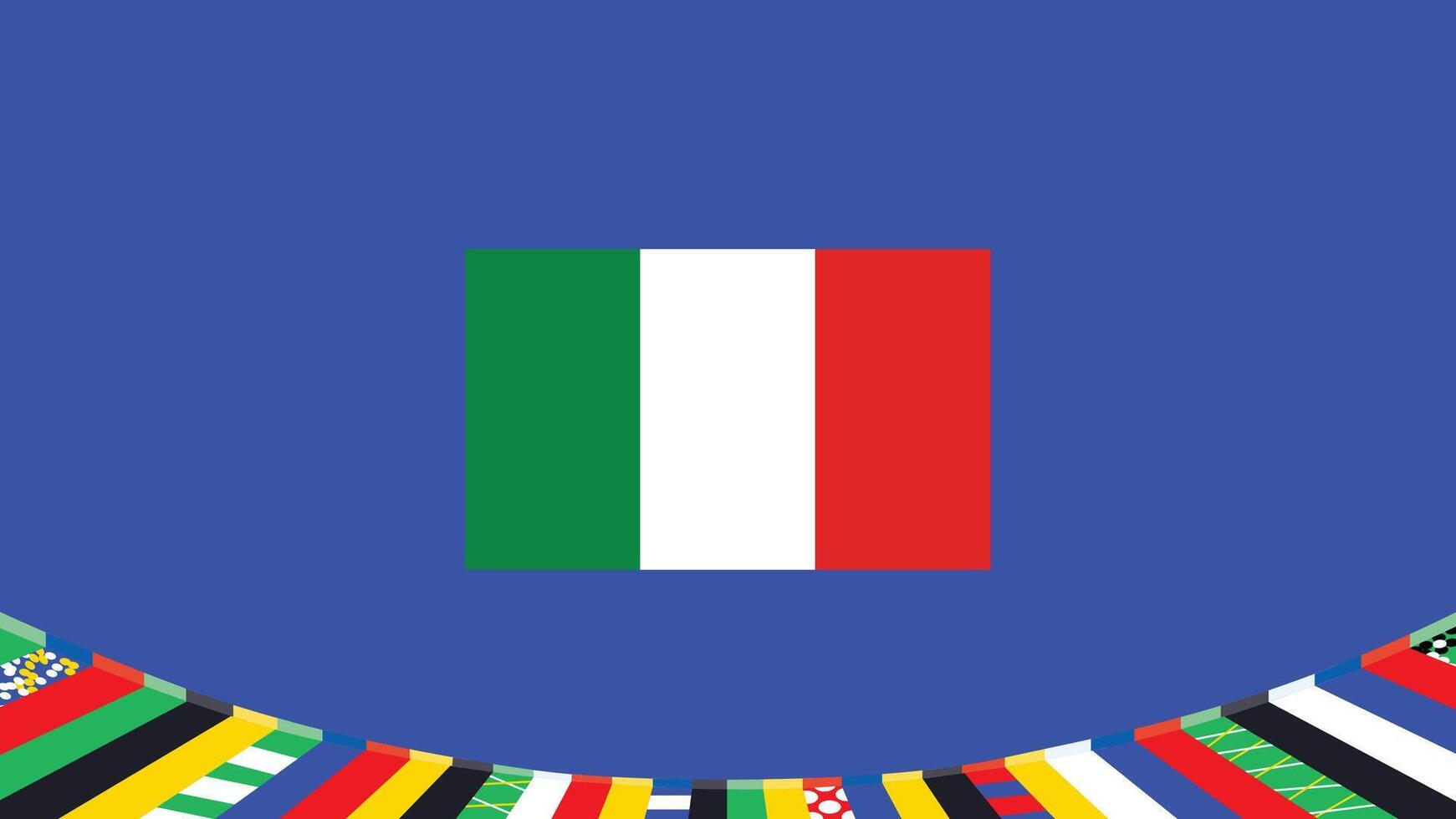 Italien Flagge Symbol europäisch Nationen 2024 Teams Länder europäisch Deutschland Fußball Logo Design Illustration vektor