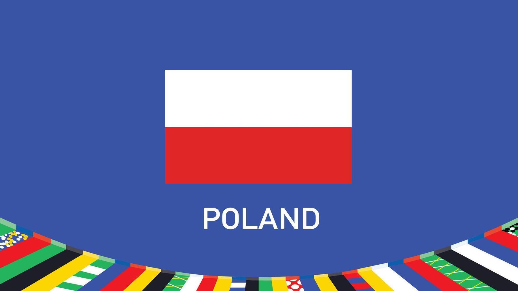 Polen Flagge Teams europäisch Nationen 2024 Symbol abstrakt Länder europäisch Deutschland Fußball Logo Design Illustration vektor