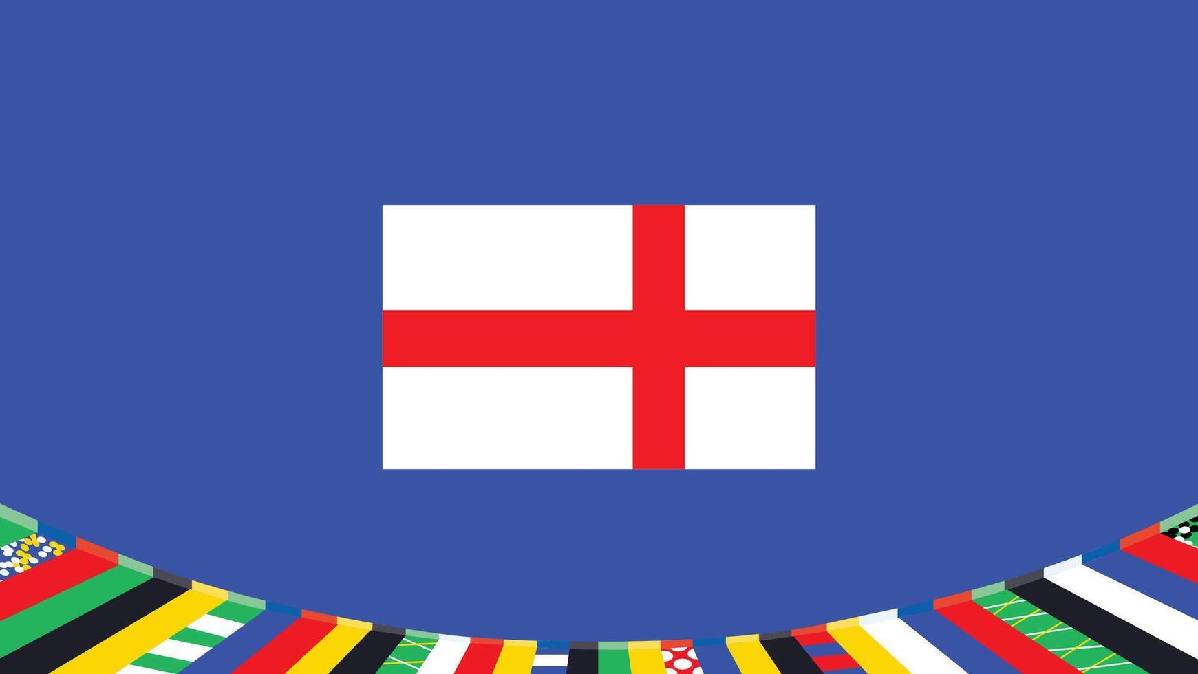 England Flagge Symbol europäisch Nationen 2024 Teams Länder europäisch Deutschland Fußball Logo Design Illustration vektor