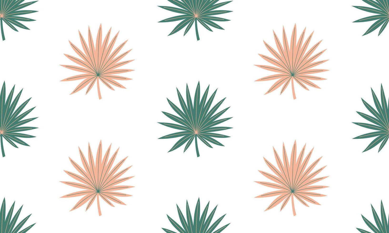 nahtlos Muster mit Palme Blätter. abstrakt tropisch Laub Hintergrund. modern exotisch Urwald Pflanzen. eben Illustration vektor