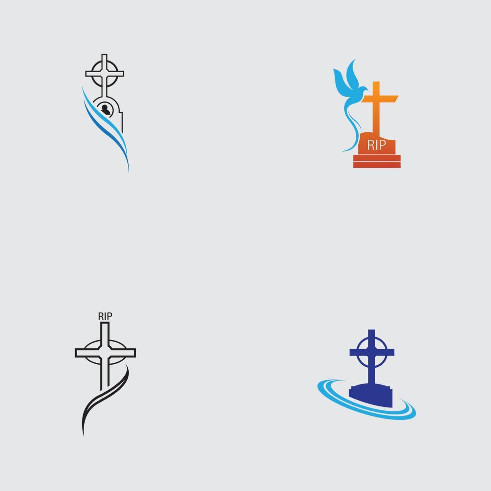 christlicher Friedhof Symbol Vektor-Illustration Design-Vorlage vektor
