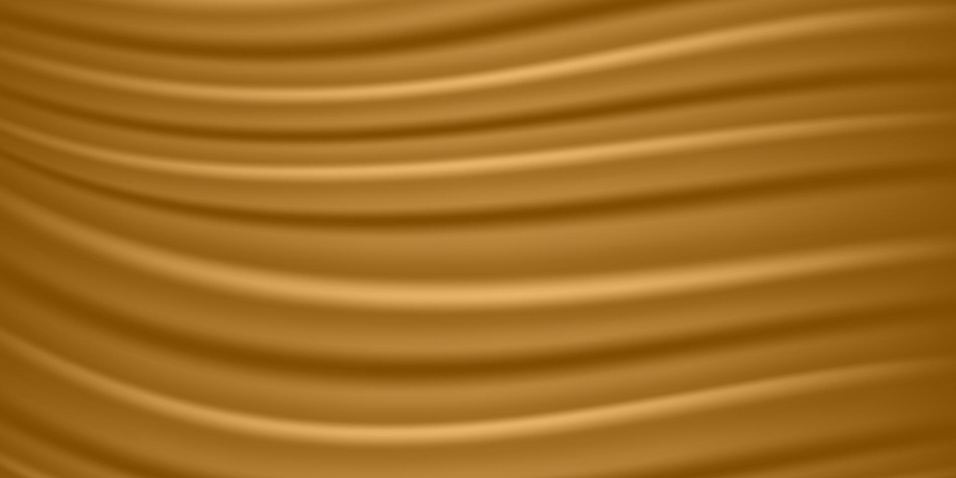 guld draperad silke tyg. tyg med 3d silke textur. 3d bakgrund. vektor