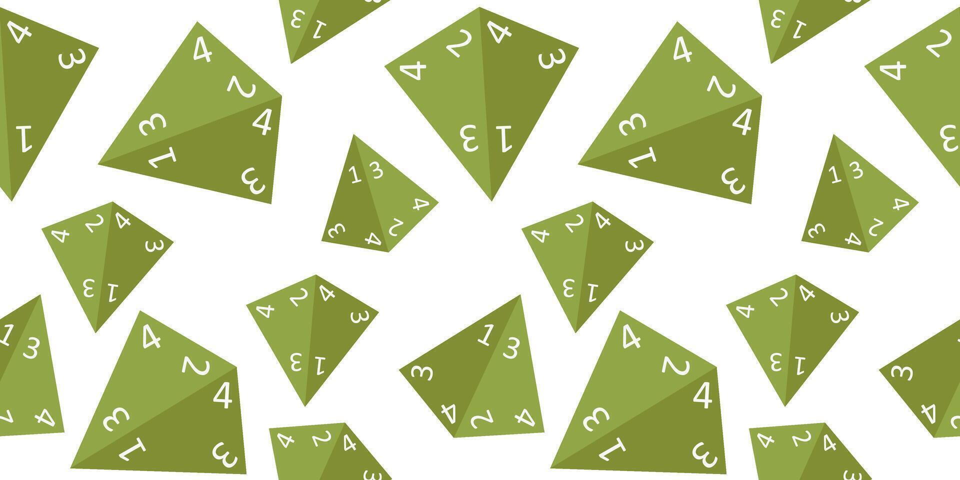 sömlös mönster av polyedrisk kuber för fantasi rpg, styrelse spel. illustration. vektor