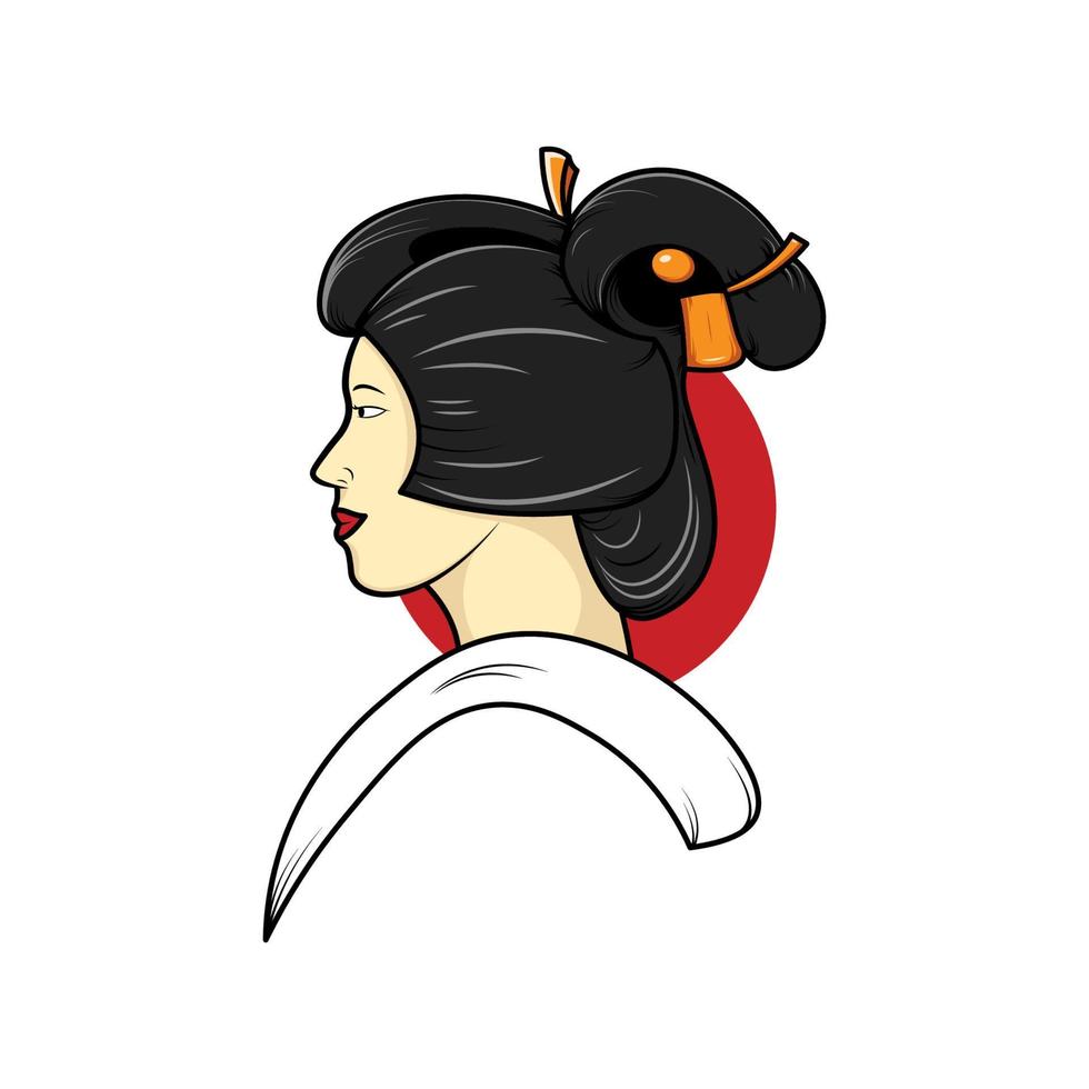 japanische geisha mädchen illustration vektor