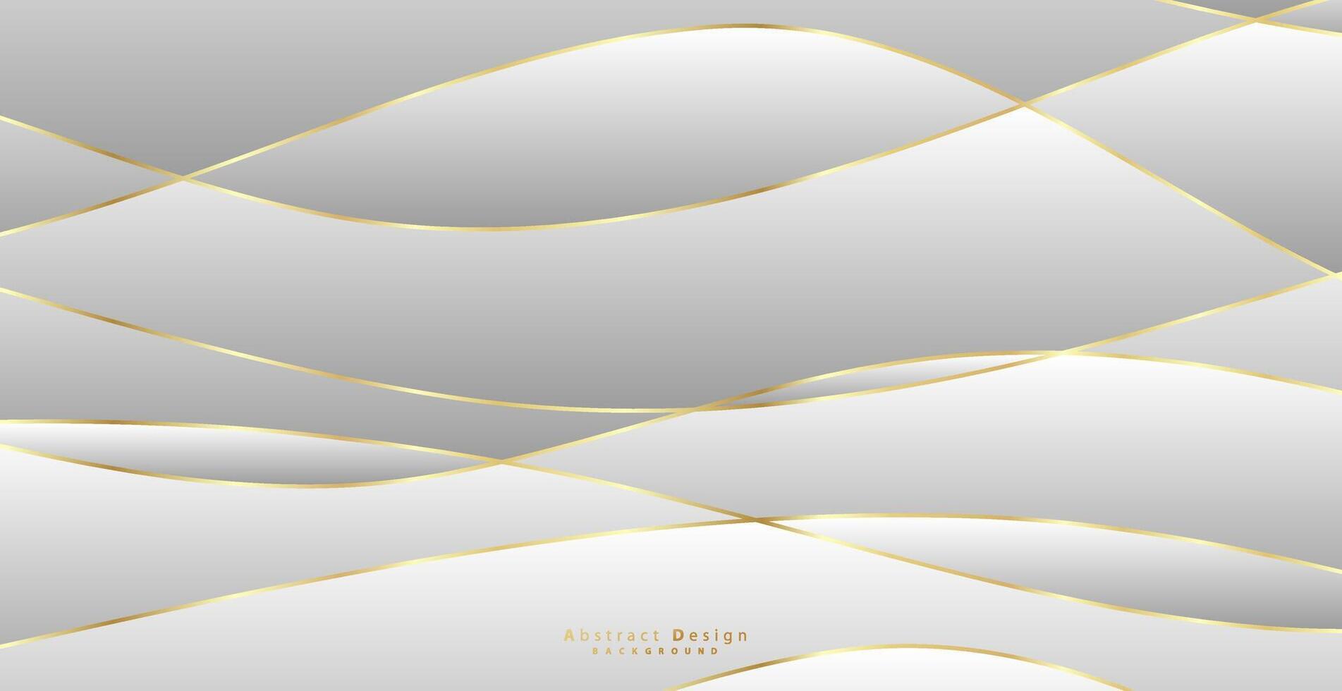 abstrakt Hintergrund mit Gold Wellen. Luxus Papier Schnitt Hintergrund, golden Muster, Halbton Steigungen, Startseite Vorlage, geometrisch Formen, modern minimal Banner. 3d Illustration. vektor