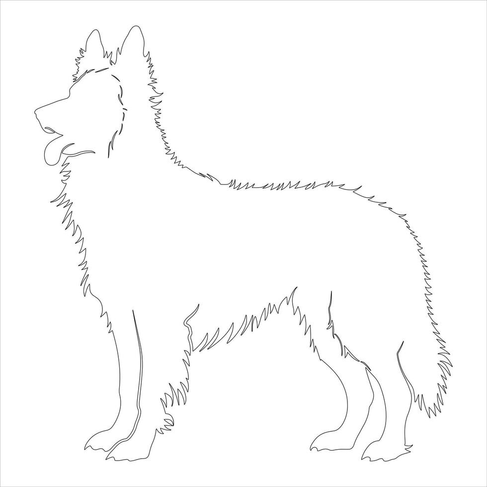 hand dragen tysk herde hund översikt illustration vektor
