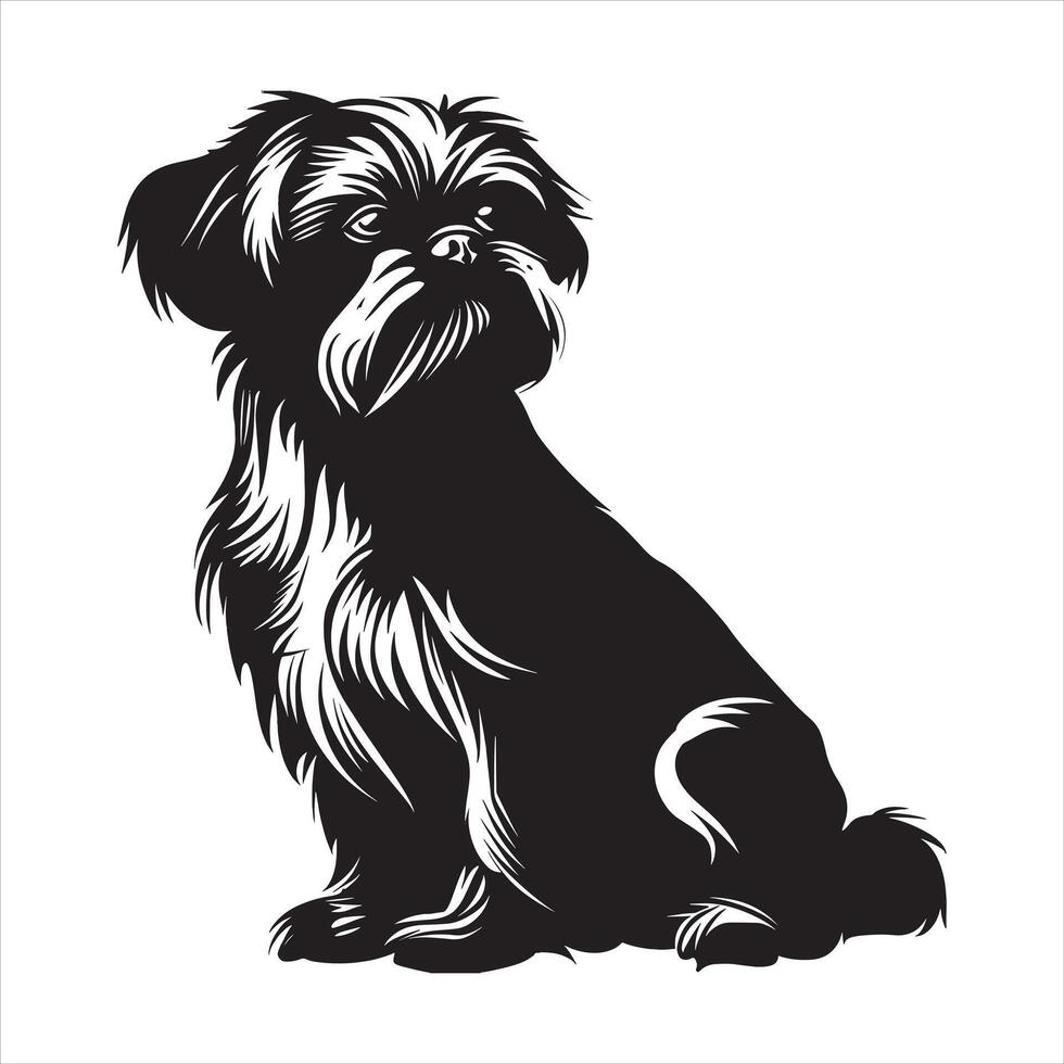 platt illustration av hund silhuett vektor