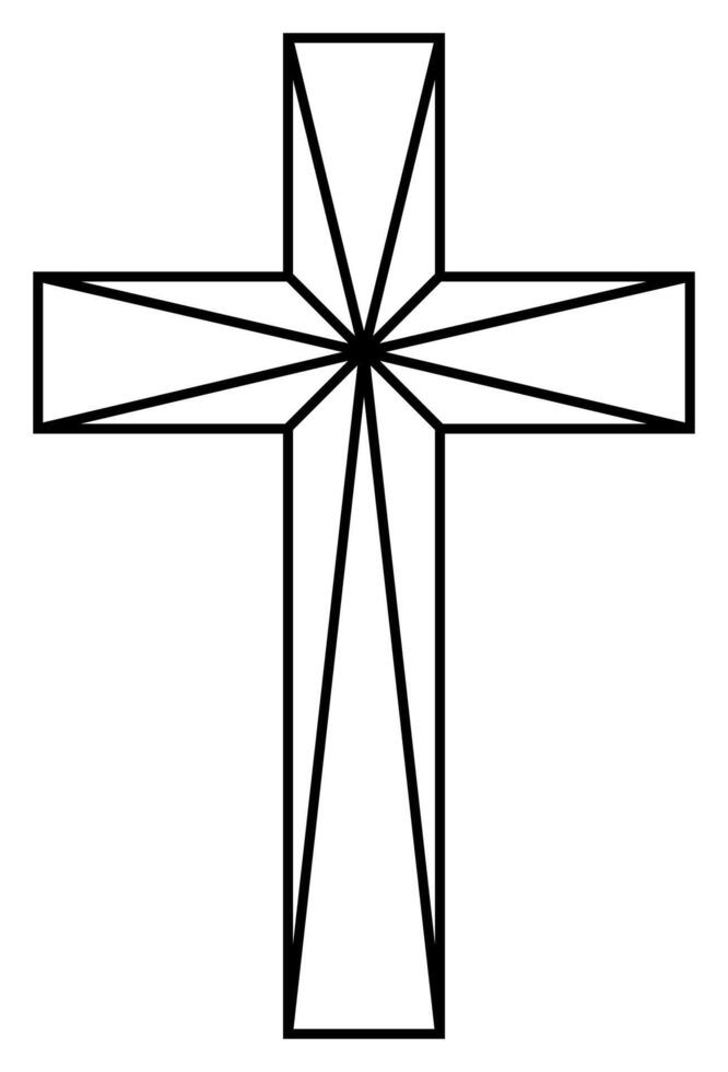 korsa av kristen krucifix. enkel logotyp ikon av kristen symbol av kyrka av Jesus. tecken av katolik, religiös och ortodox tro konst deco vektor
