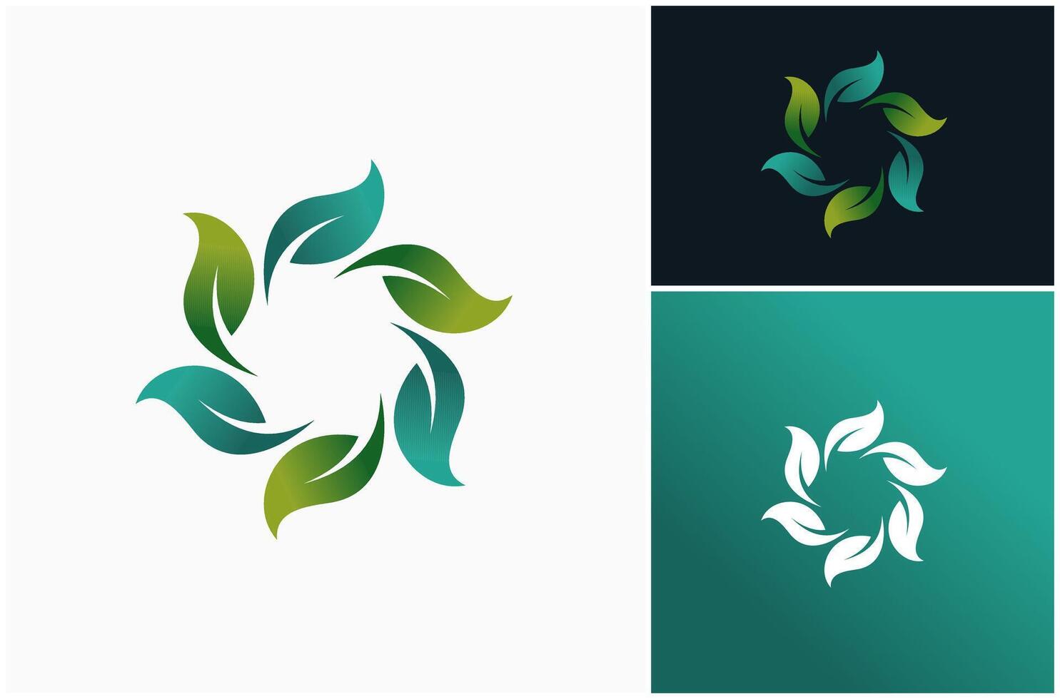 blad cirkel löv cirkulär grön natur naturlig blommig blomma logotyp design illustration vektor