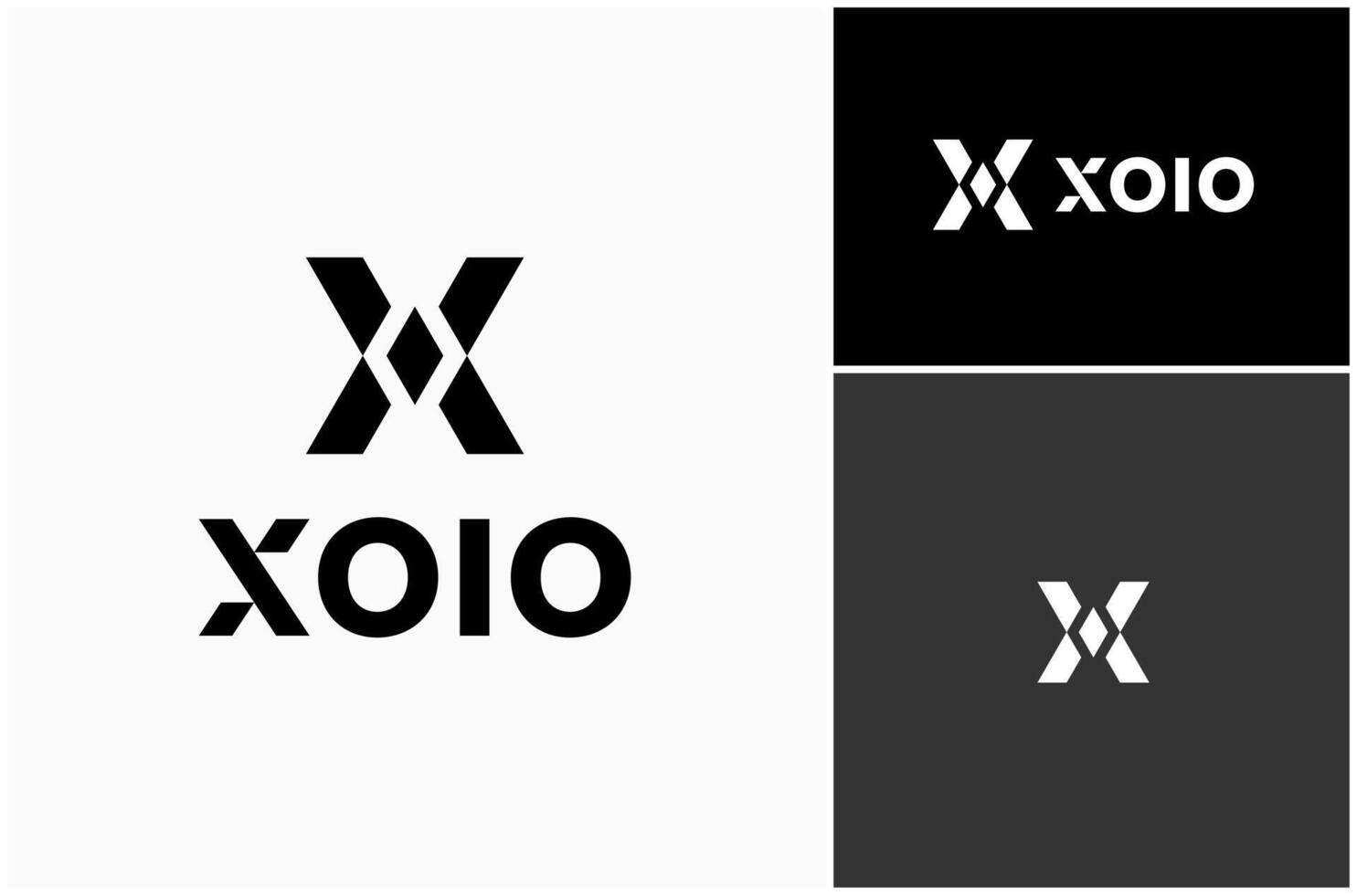 brev x första monogram geometrisk modern svartvit logotyp design illustration vektor