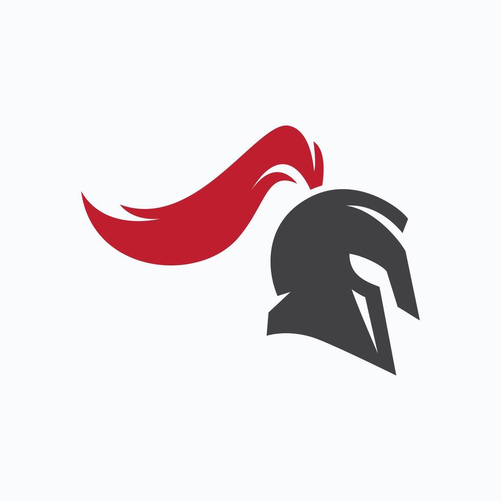 spartansk eller gladiator hjälm logotyp design vektor