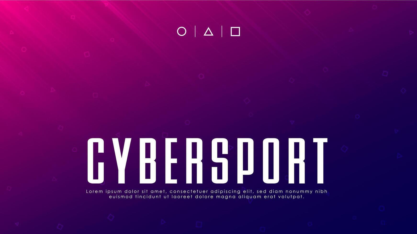 Cyber Sport Banner, Esport abstrakt Hintergrund. Spiele. Rosa lila Gradient Hintergrund mit Licht Strahlen, geometrisch Muster, und Exemplar. Design zum Spielen Veranstaltungen. Cybersport Konzept. vektor