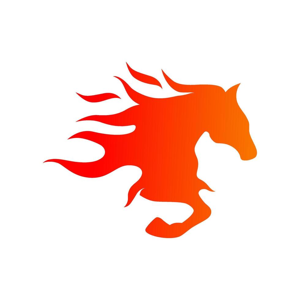 abstrakt Feuer Pferd Logo vektor