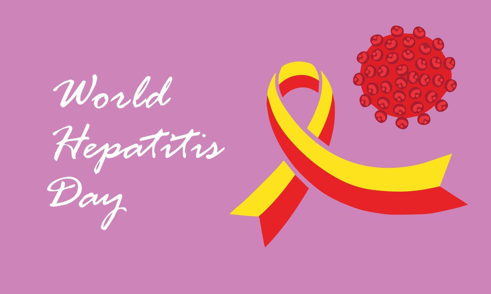 Welt Hepatitis Tag, Juli 28. rot und Gelb Band ist ein Symbol von Welt Hepatitis Tag. vektor