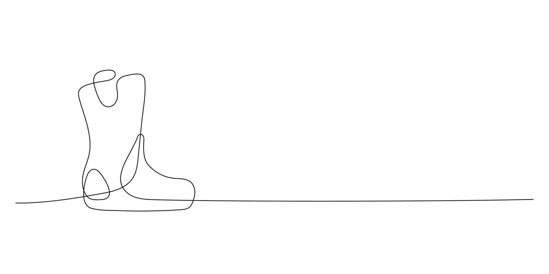 ett linje av stövlar på en vit bakgrund. Skodon, en Kläder tillbehör för en person. grafik vektor