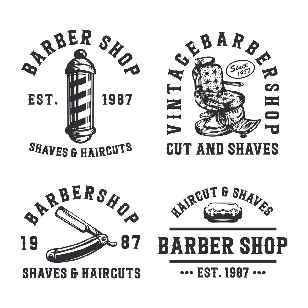 Vintage Barbershop-Logo-Vorlage vektor