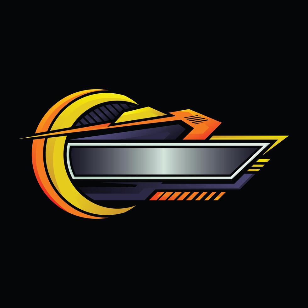 leer Rennen Logo. futuristisch Technologie Logo. Spielen Logo vektor