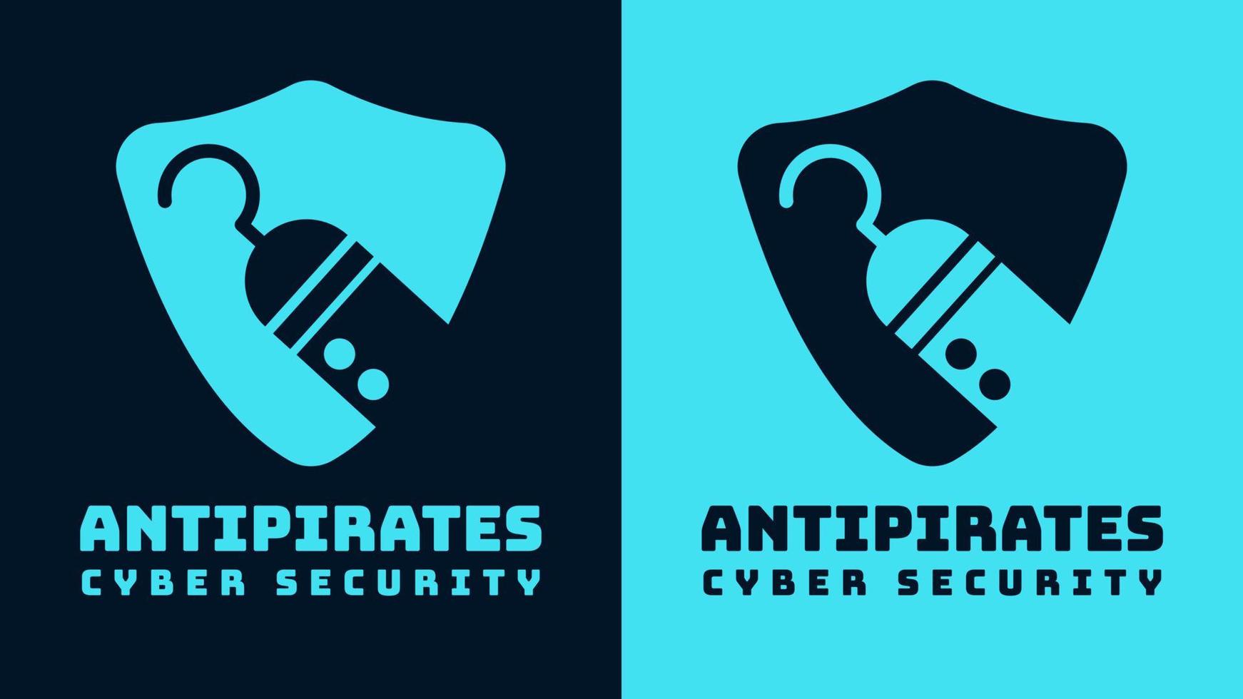 Anti-Piraten-Logo-Design-Vorlage. geeignet für Cyber-Sicherheitsdienste. vektor