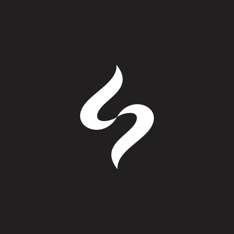 brev s kurvor rörelse rök logotyp vektor