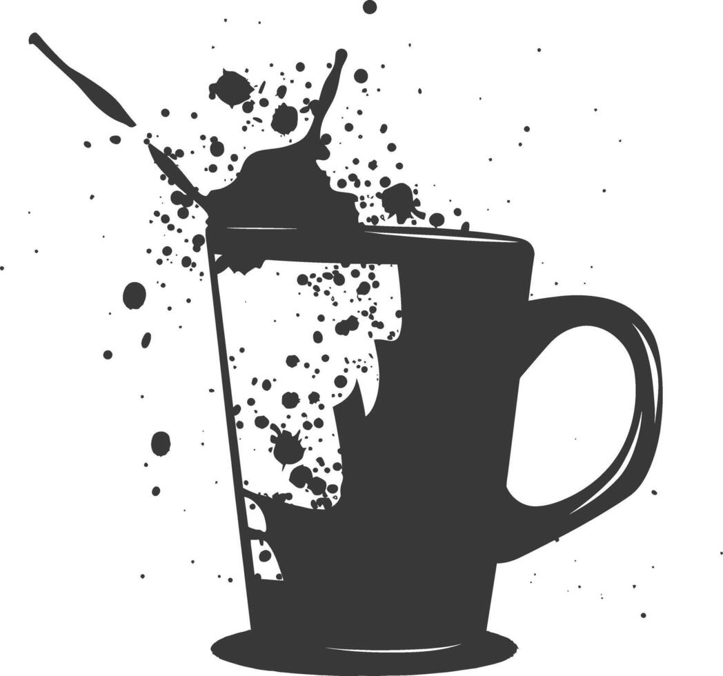 Silhouette Kaffee Tasse Flecken schwarz Farbe nur vektor