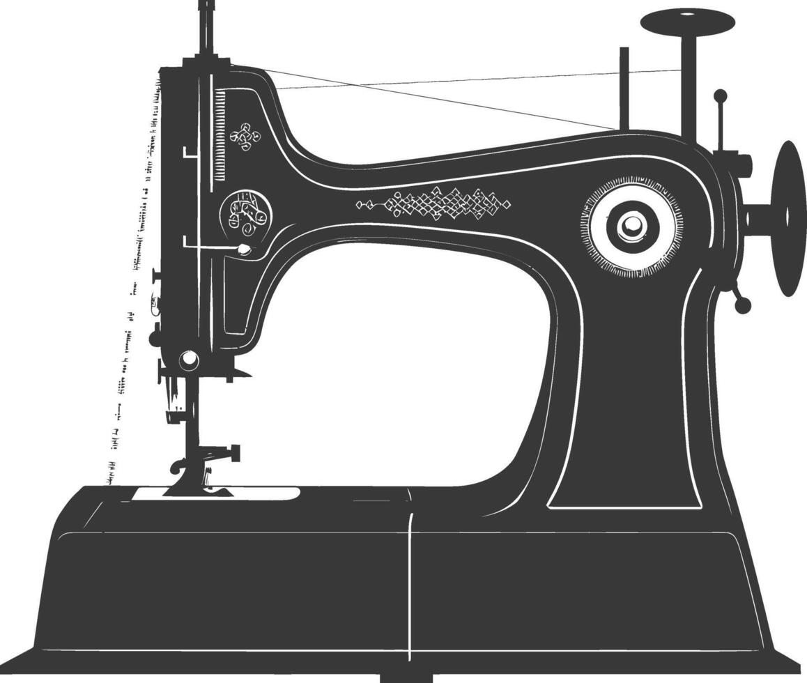 Silhouette Nähen Maschine schwarz Farbe nur vektor