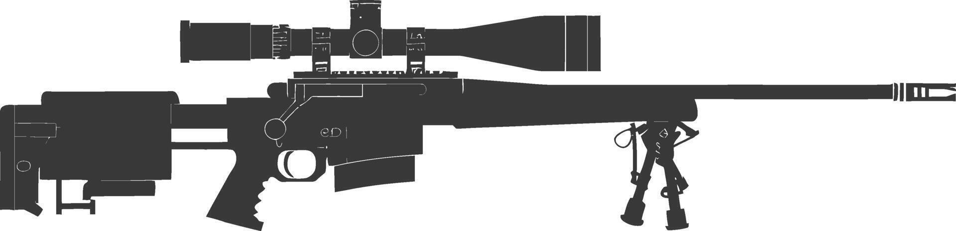 silhuett prickskytt gevär pistol militär vapen svart Färg endast vektor