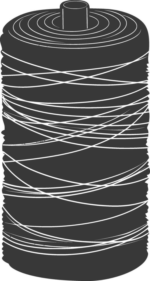 silhuett sömnad tråd rulla svart Färg endast vektor