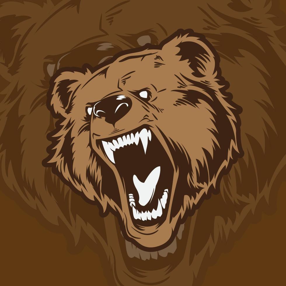 arg björn maskot logotyp konst illustration vektor