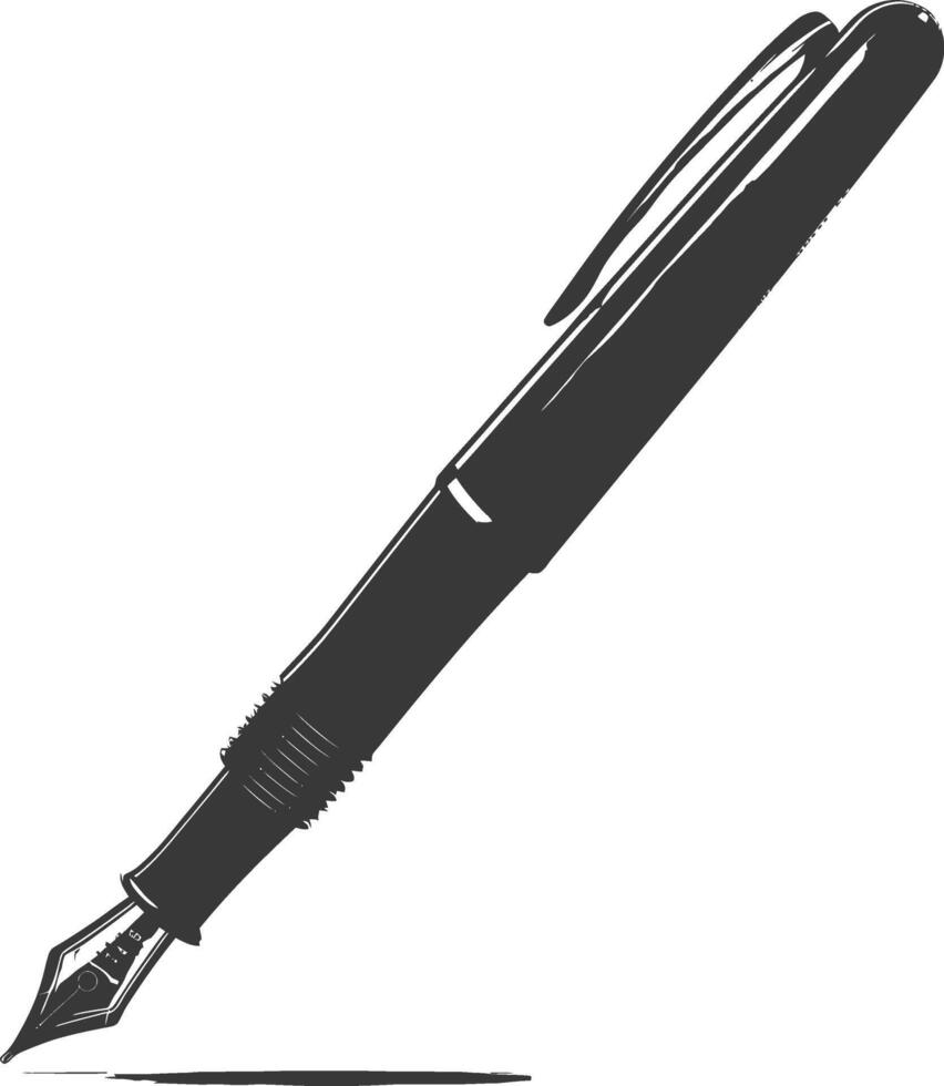 silhuett fontän penna svart Färg endast vektor