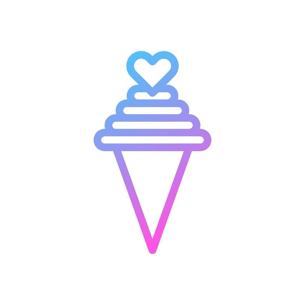 Eis Sahne Liebe Symbol Gradient Blau lila Valentinstag Illustration vektor