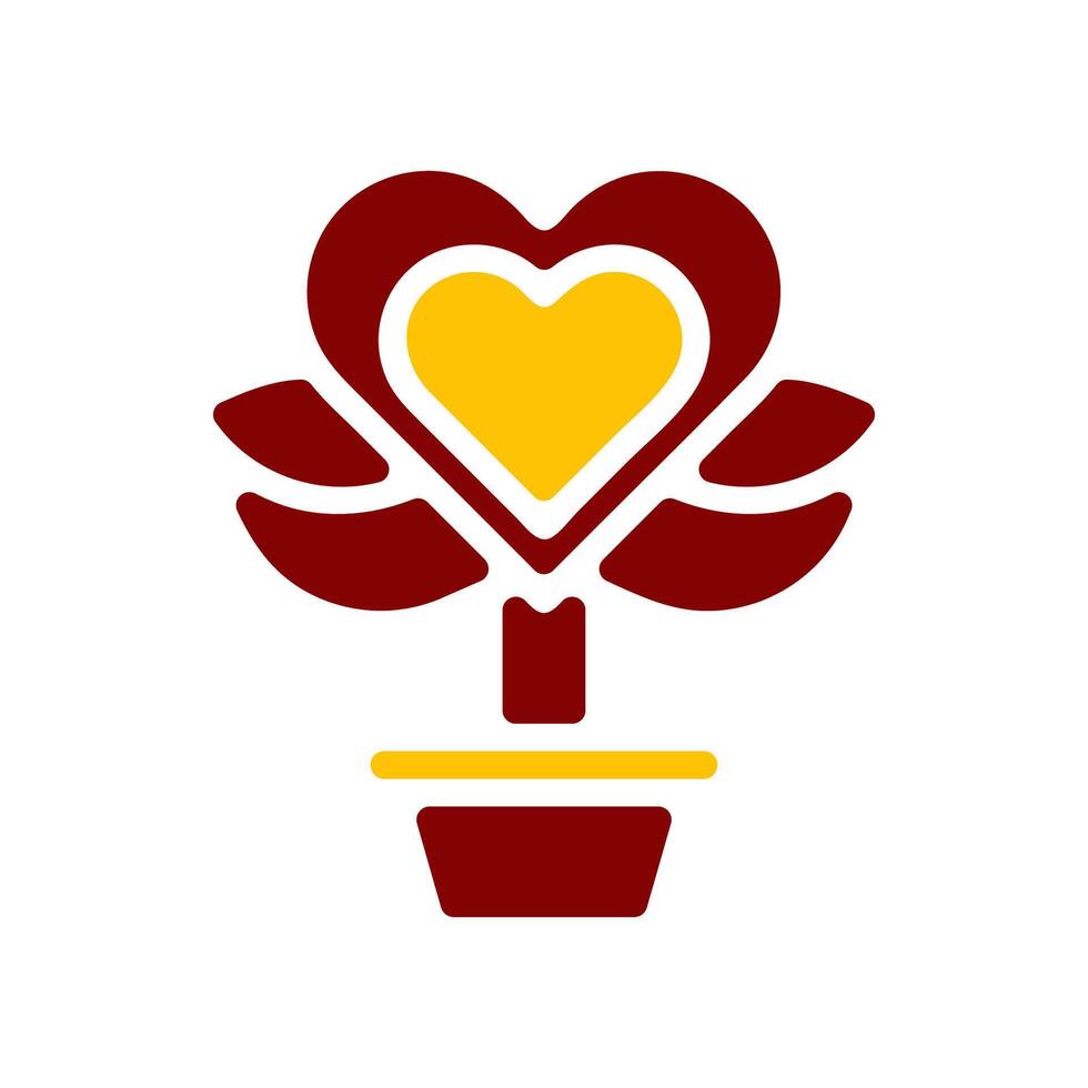 Blume Liebe Symbol solide rot Gelb Farbe Mutter Tag Symbol Illustration. vektor