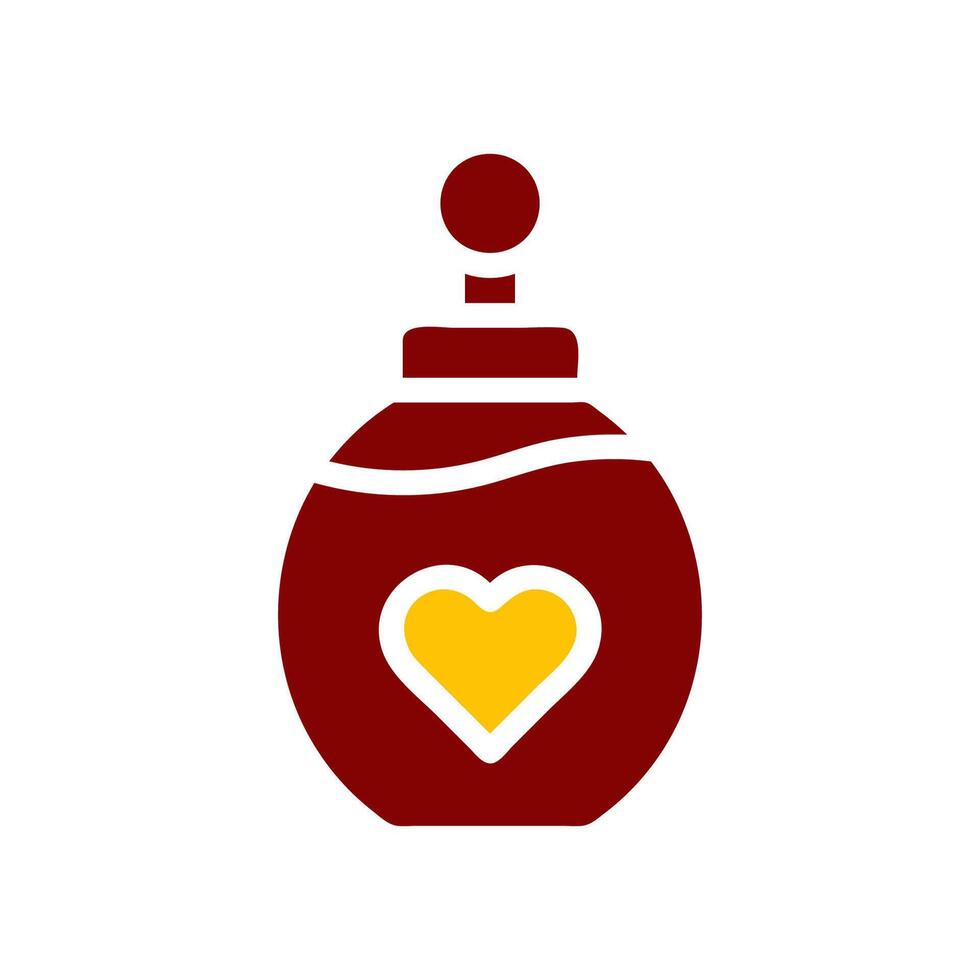 Parfüm Liebe Symbol solide rot Gelb Farbe Mutter Tag Symbol Illustration. vektor