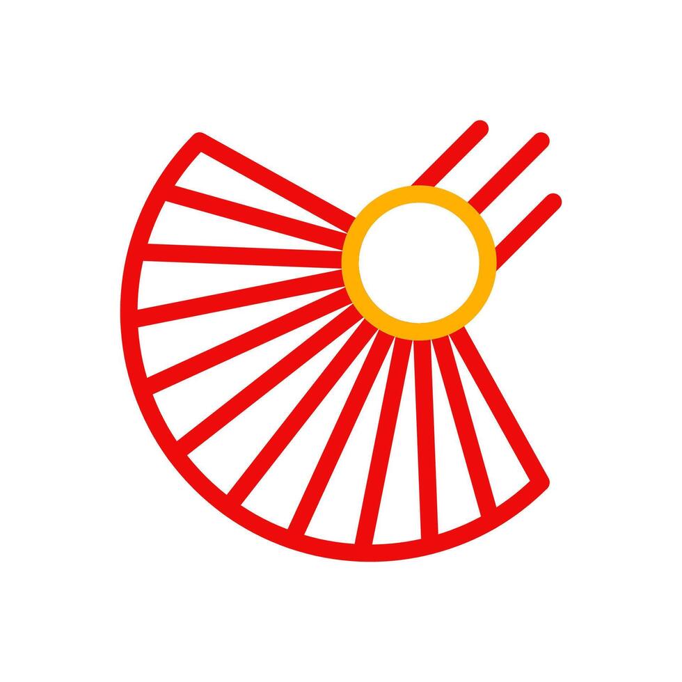 Ventilator Symbol duocolor rot Gelb Chinesisch Illustration vektor