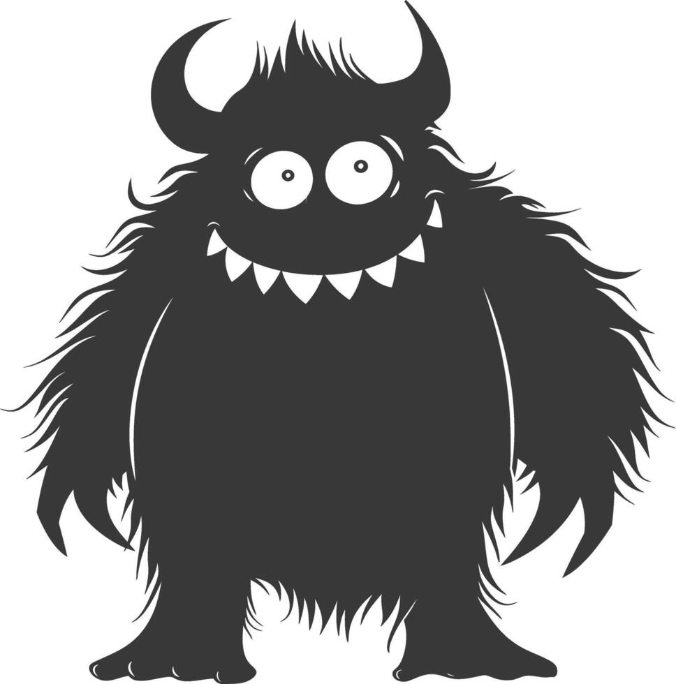 Silhouette komisch Monster- schwarz Farbe nur vektor