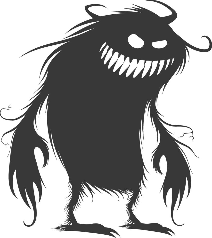 Silhouette komisch Monster- schwarz Farbe nur vektor