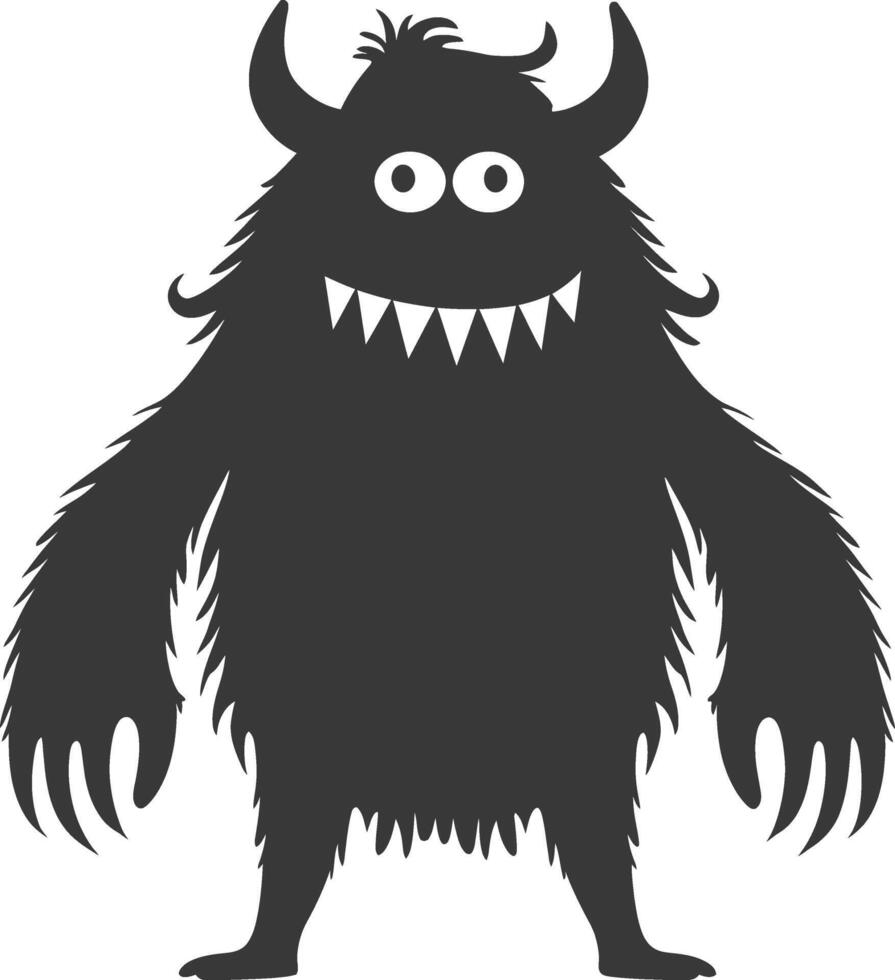 Silhouette komisch Monster- schwarz Farbe nur vektor