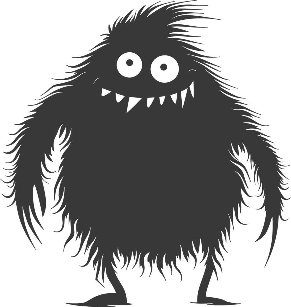 Silhouette komisch Monster- schwarz Farbe nur vektor