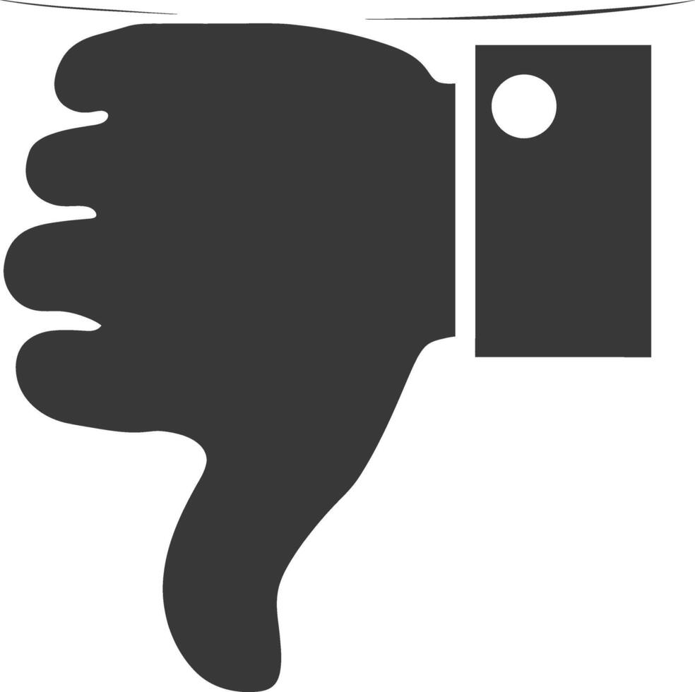 Silhouette Daumen Nieder Schlecht oder nicht gefallen Symbol Logo schwarz Farbe nur vektor