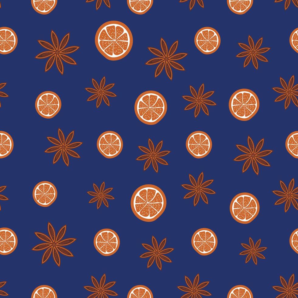 nahtloses Muster mit Orange und Anis vektor