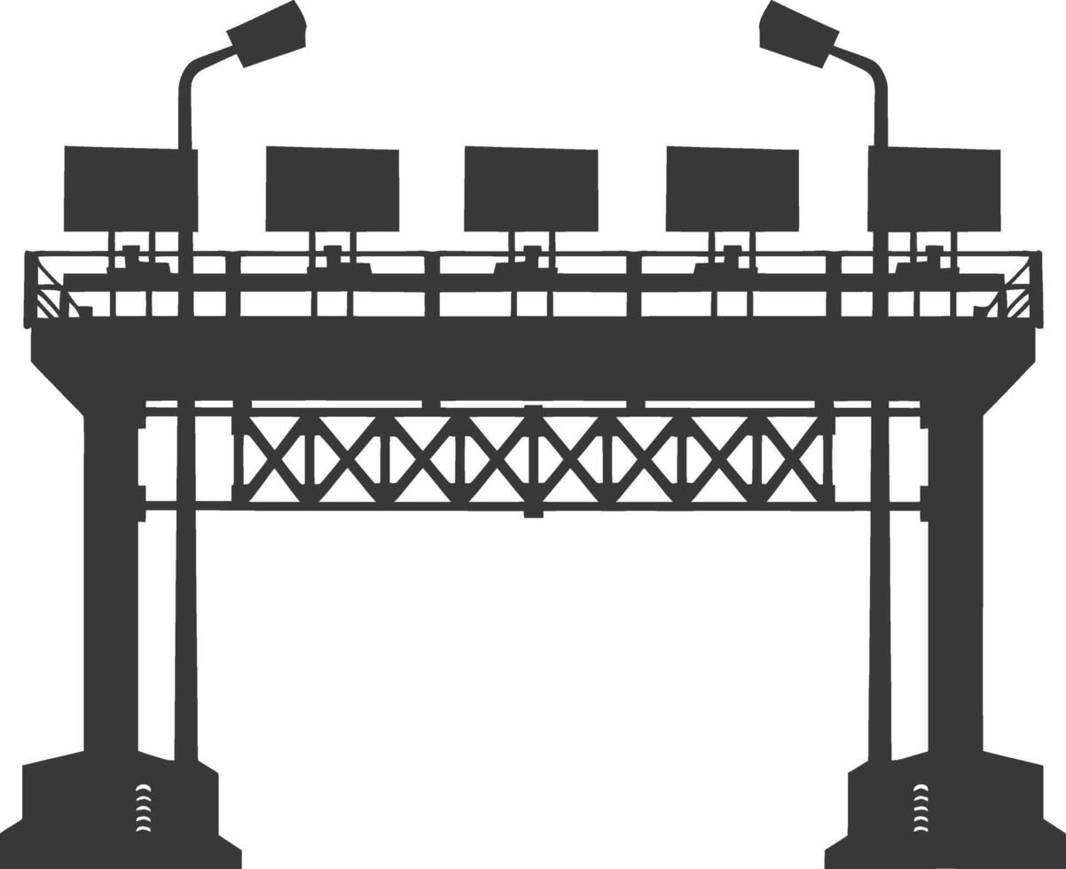 silhuett vägtull väg Port svart Färg endast vektor