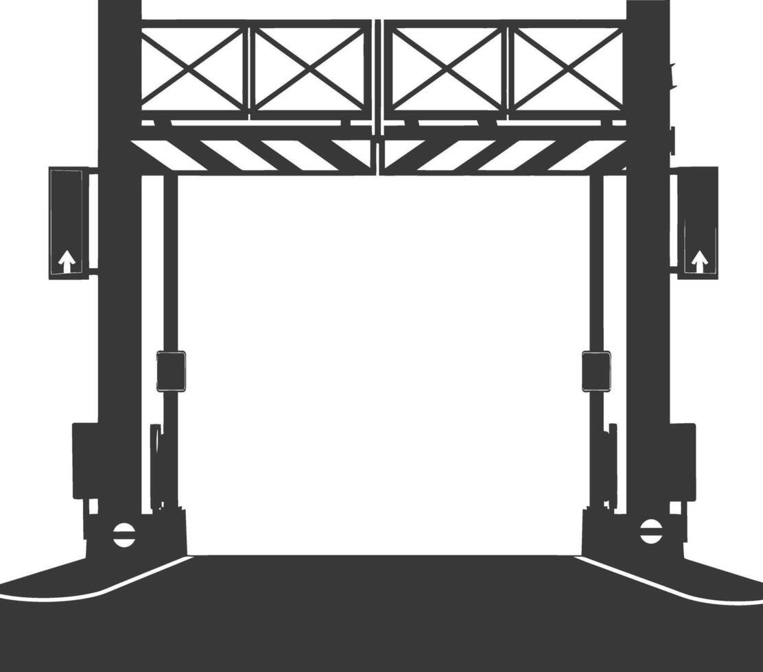 silhuett vägtull väg Port svart Färg endast vektor