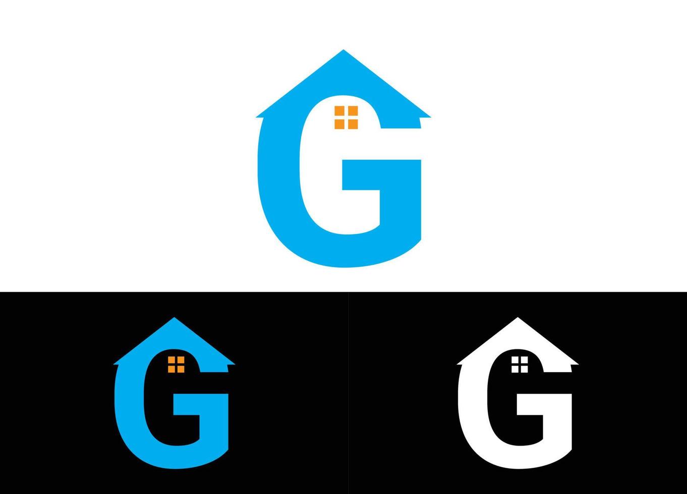 Immobilien- und Anfangsbuchstabe g-Logo oder Symboldesign-Vektorbildvorlage vektor