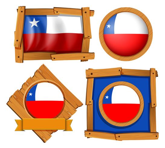 Chile-Flagge auf verschiedenen Bildern vektor