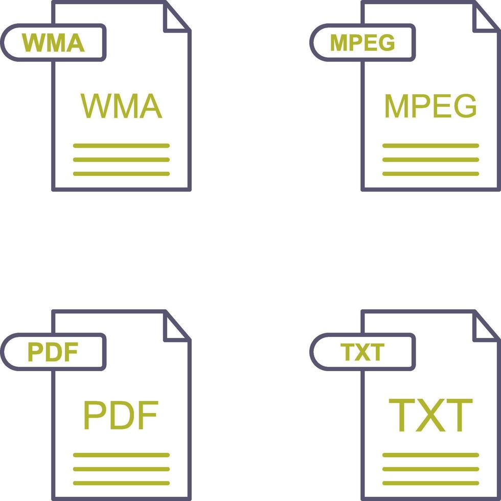 wma und mpeg Symbol vektor