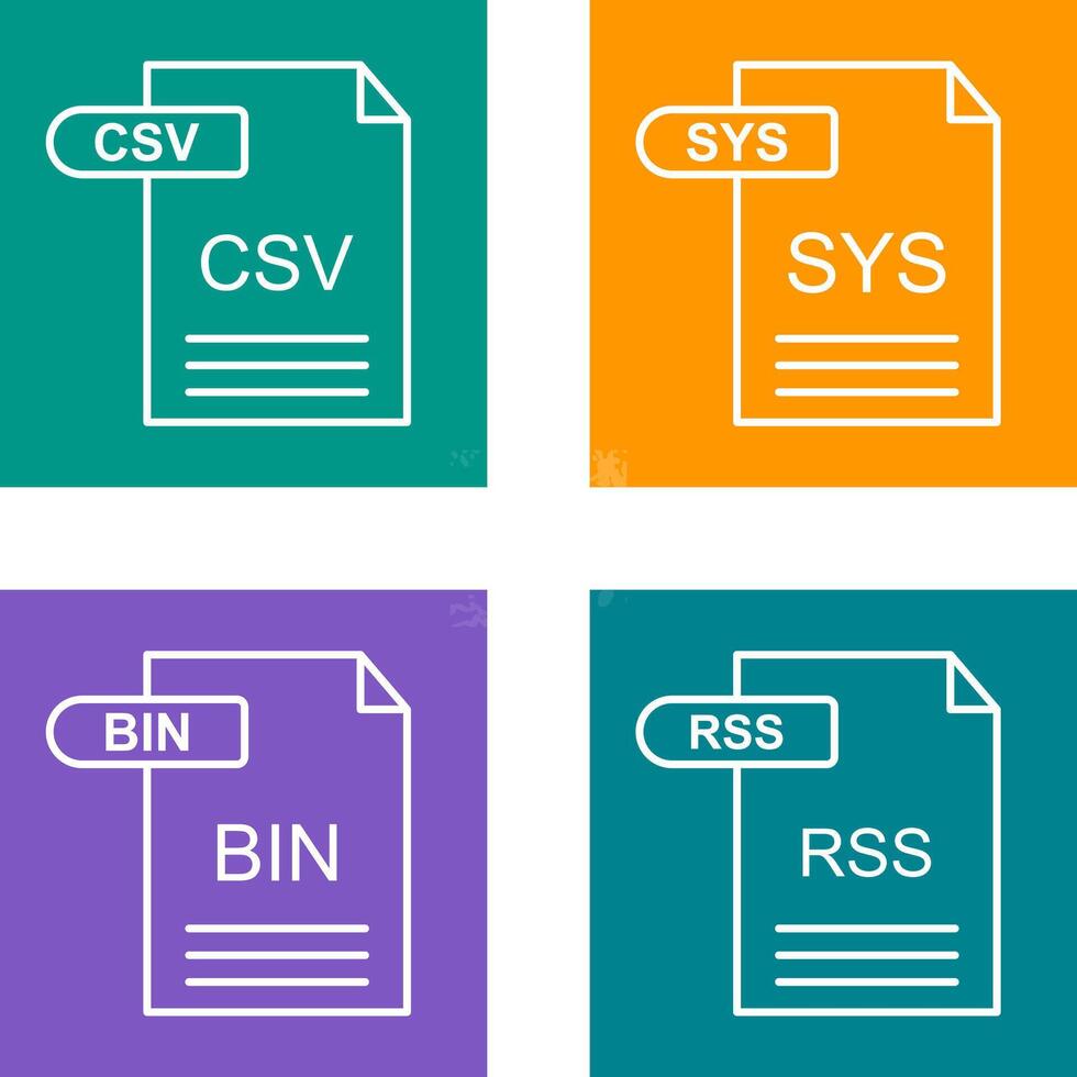 csv och sys ikon vektor